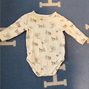 Janie and Jack Cream Forest Print Bodysuit